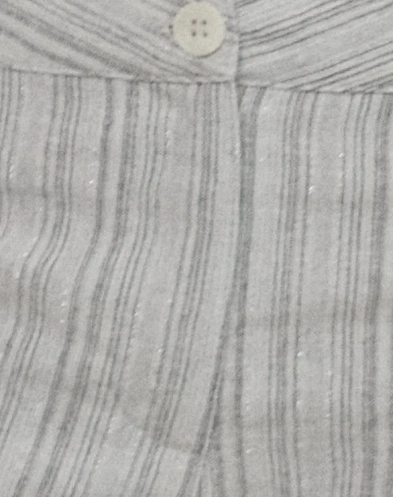 Ada Micro Short in Ivory Grey Stripe
