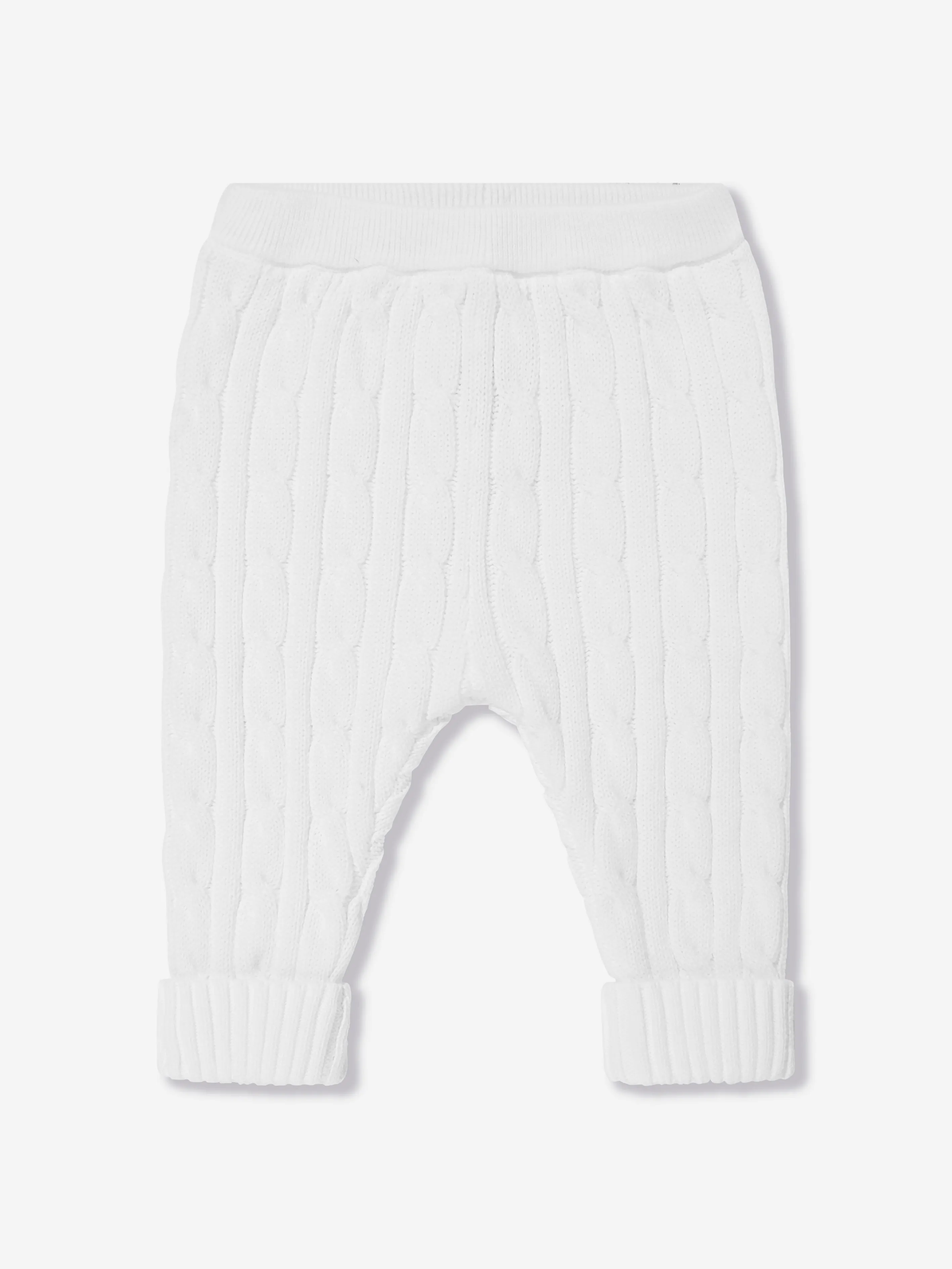 Baby Boys Cotton Trouser Set in White