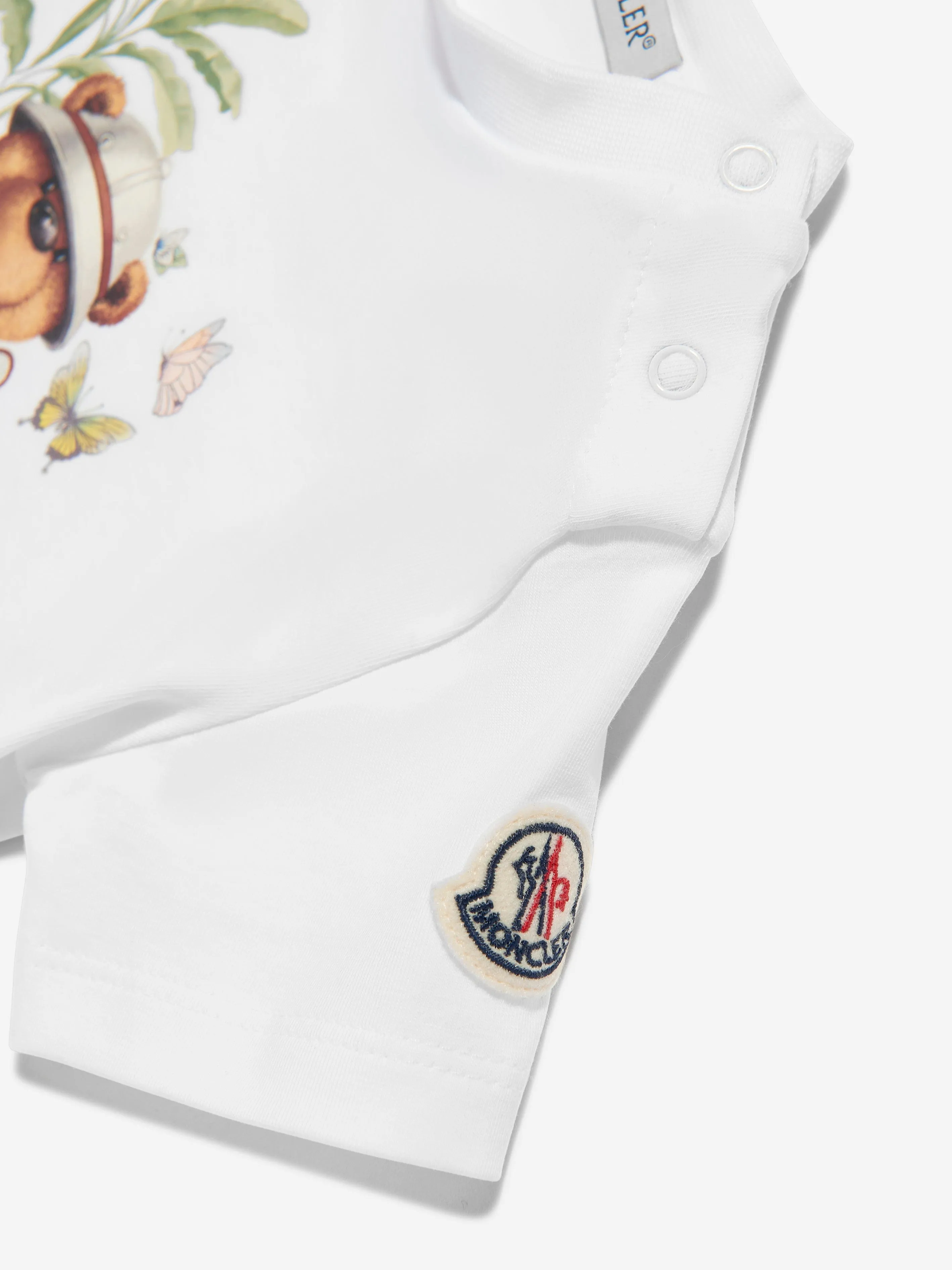 Baby Girls Bear Print T-Shirt in White