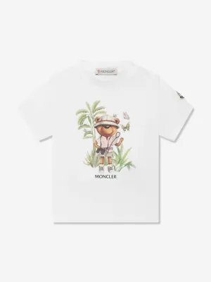 Baby Girls Bear Print T-Shirt in White