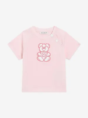 Baby Girls Bear T-Shirt in Pink