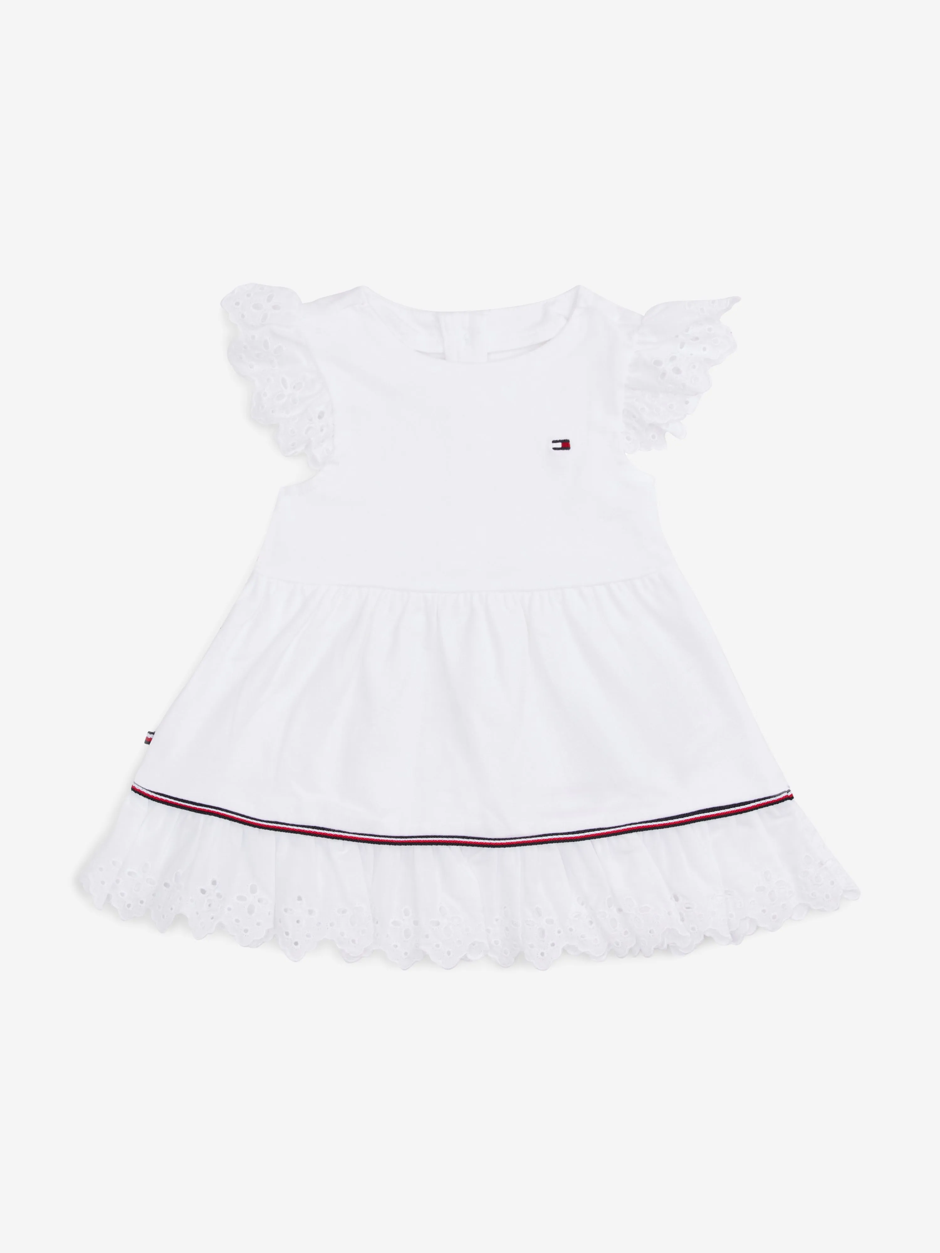 Baby Girls Broderie Anglaise Dress in White