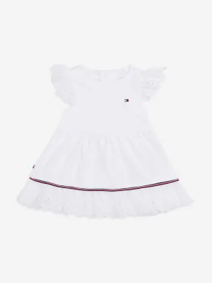 Baby Girls Broderie Anglaise Dress in White
