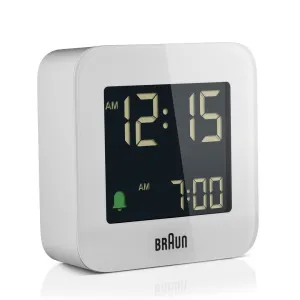 BC08 Braun digital travel alarm clock - white