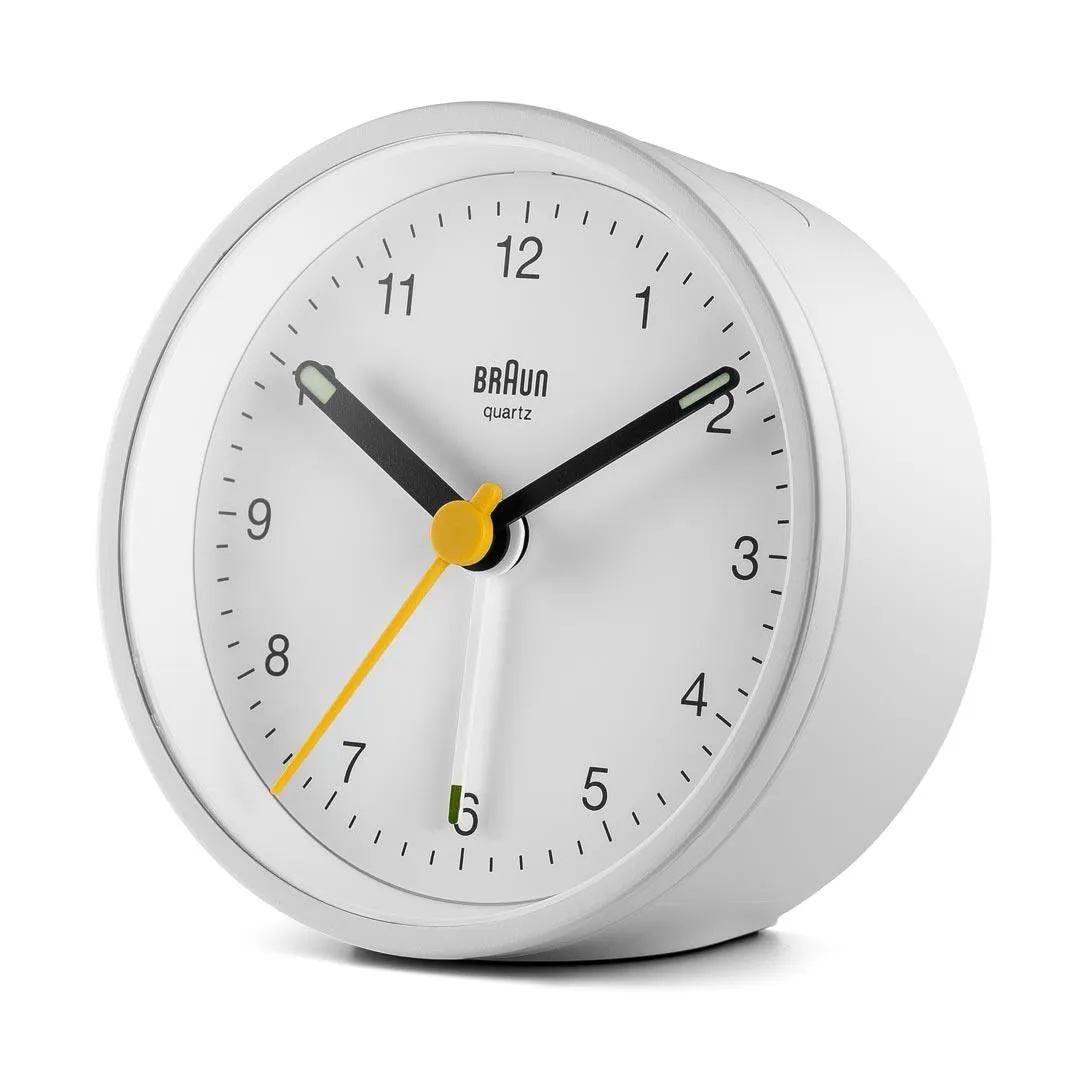 BC12 Braun classic analogue alarm clock - white