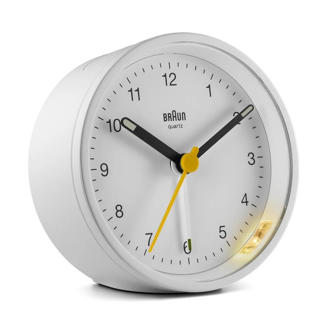 BC12 Braun classic analogue alarm clock - white