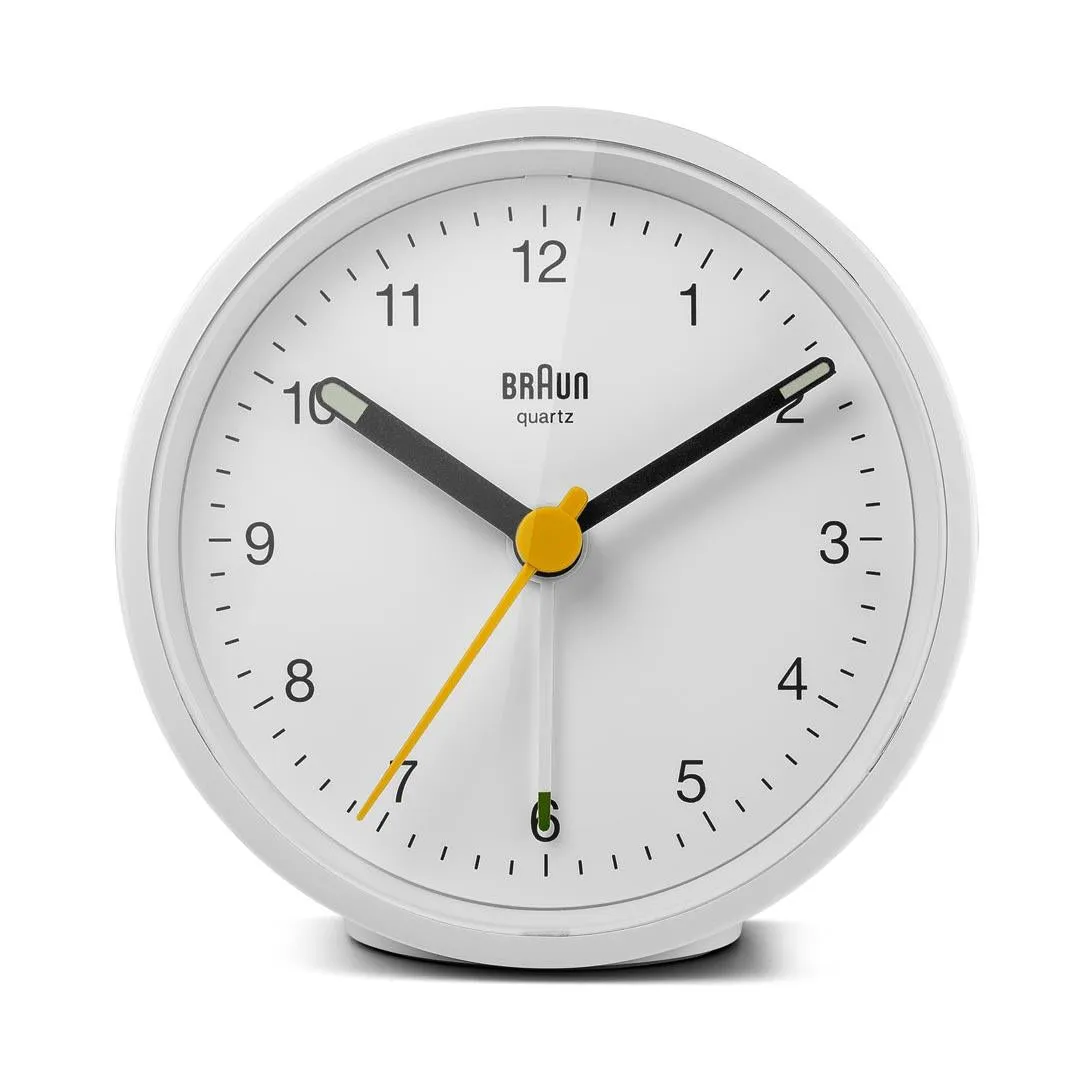 BC12 Braun classic analogue alarm clock - white
