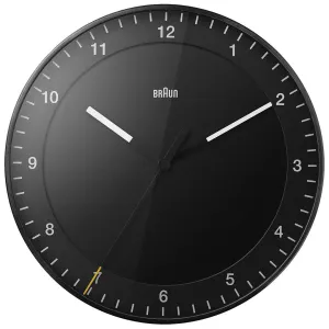 BC17 Braun classic large analogue wall clock - black