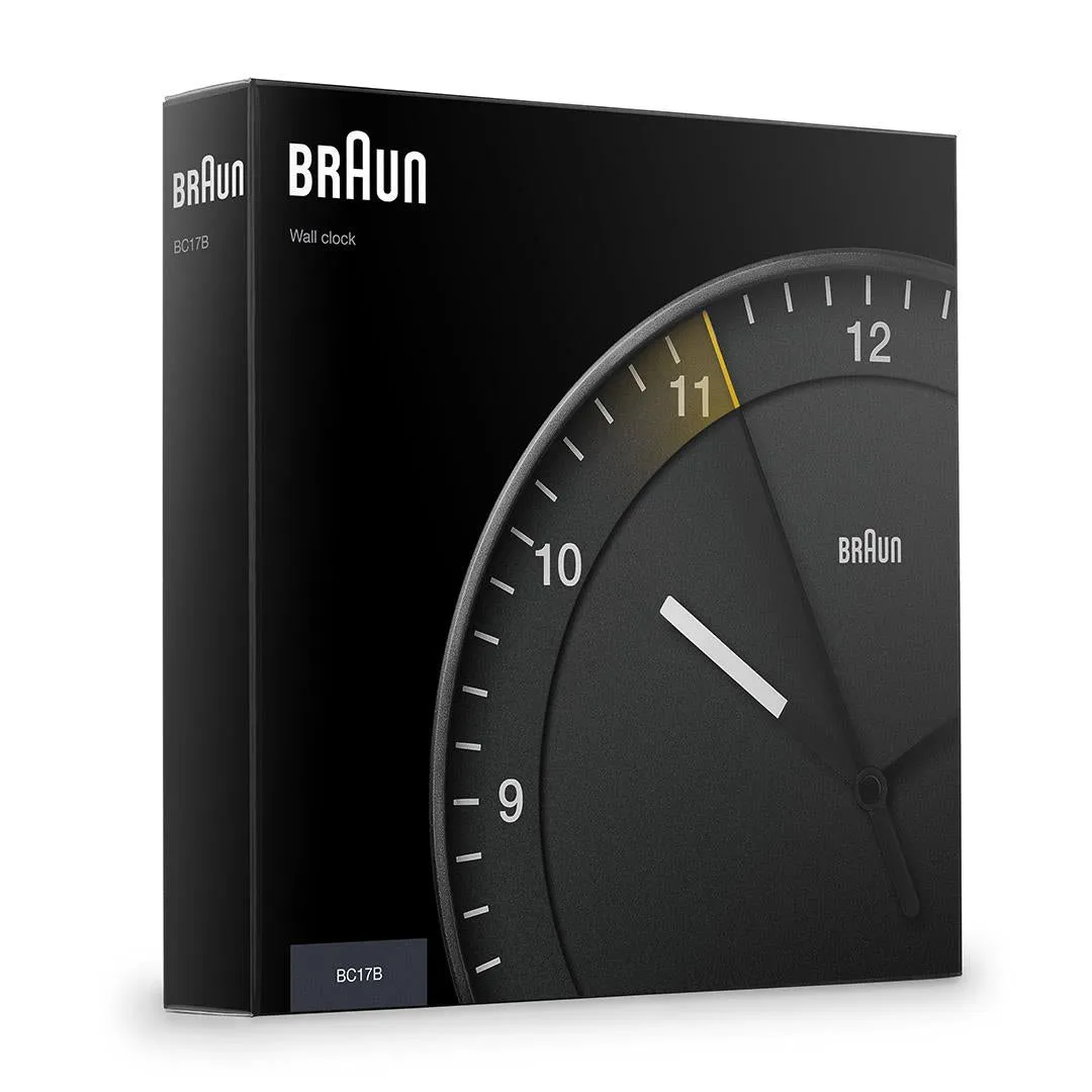 BC17 Braun classic large analogue wall clock - black