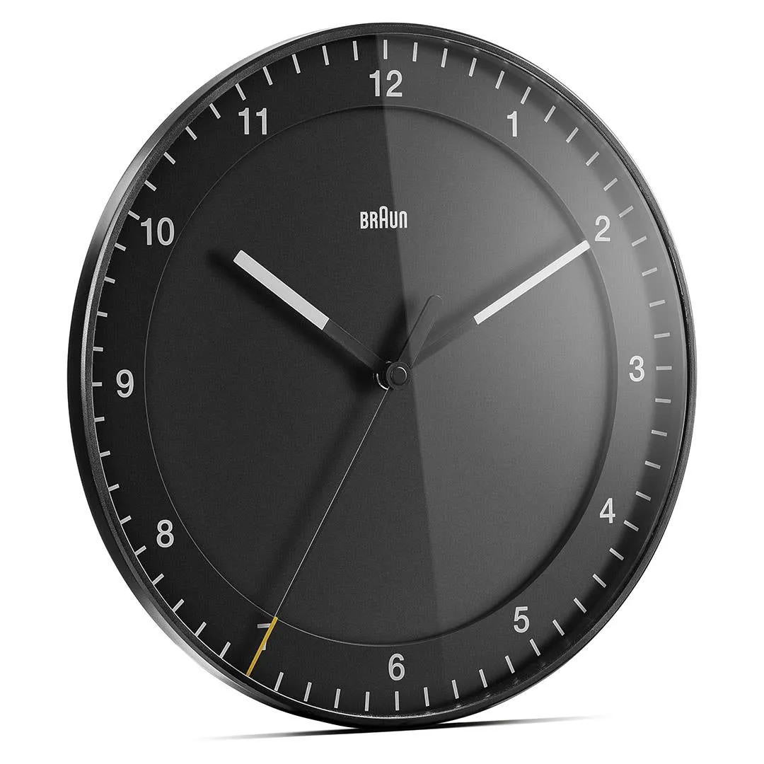 BC17 Braun classic large analogue wall clock - black