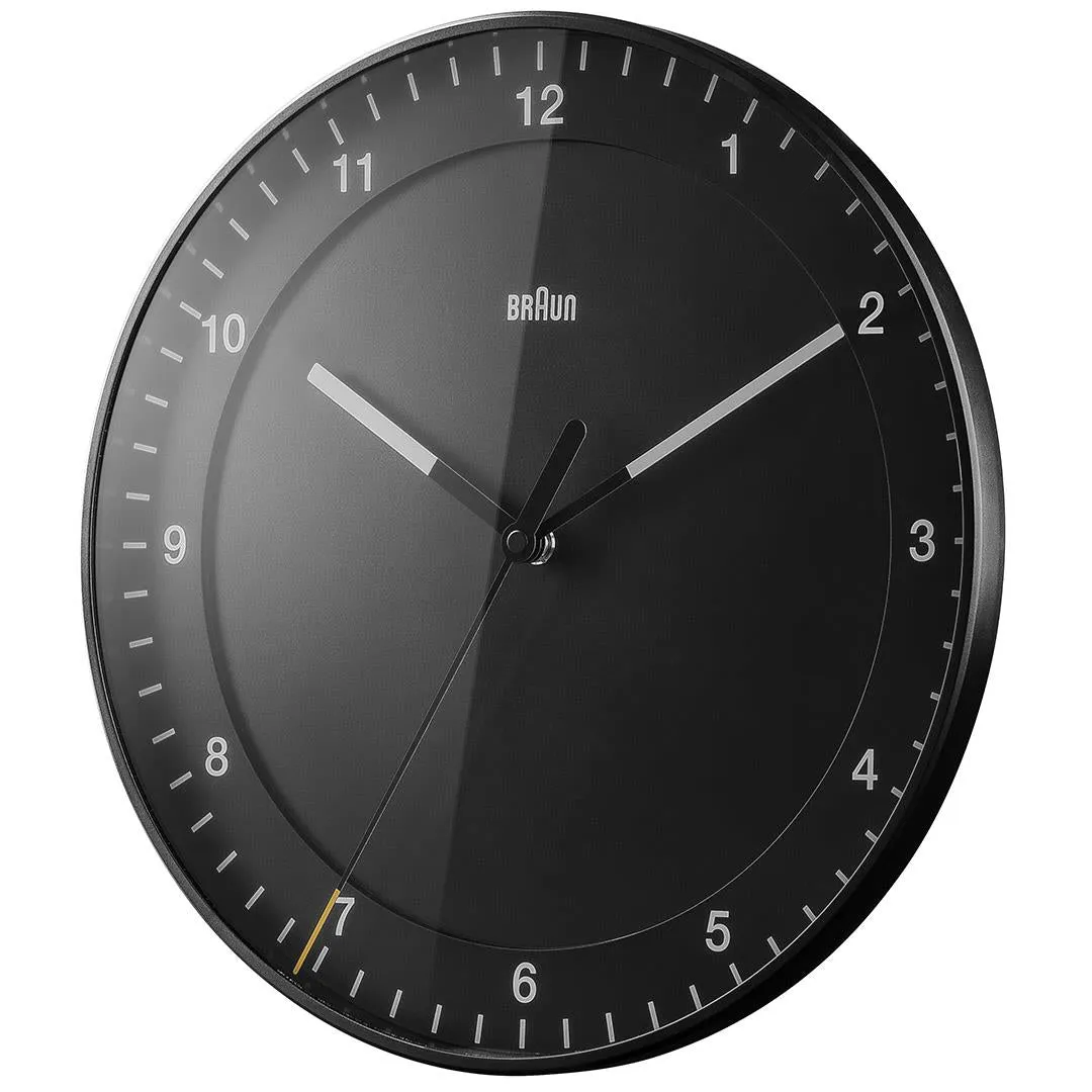 BC17 Braun classic large analogue wall clock - black