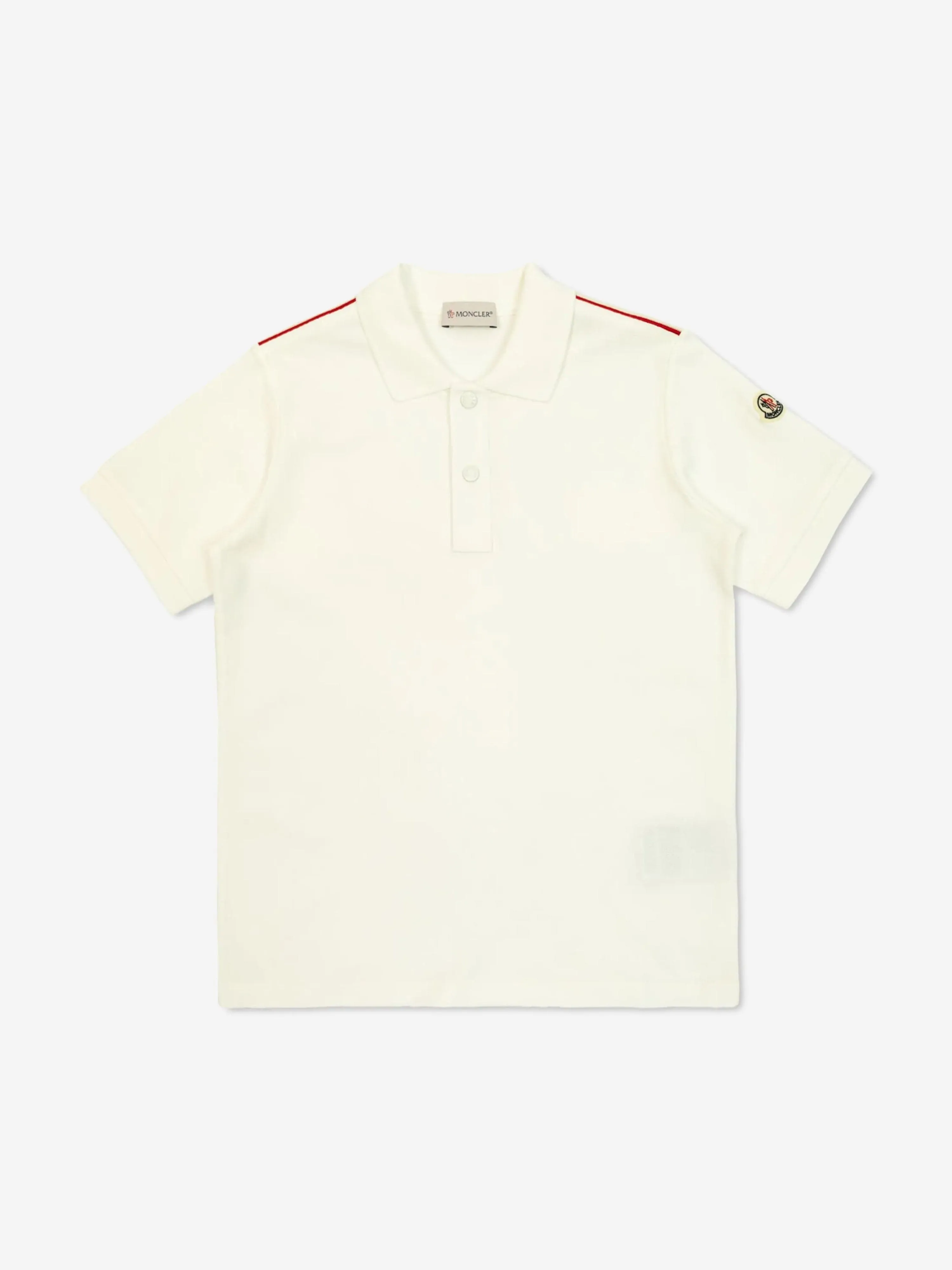 Boys Cotton Polo Shirt in Ivory