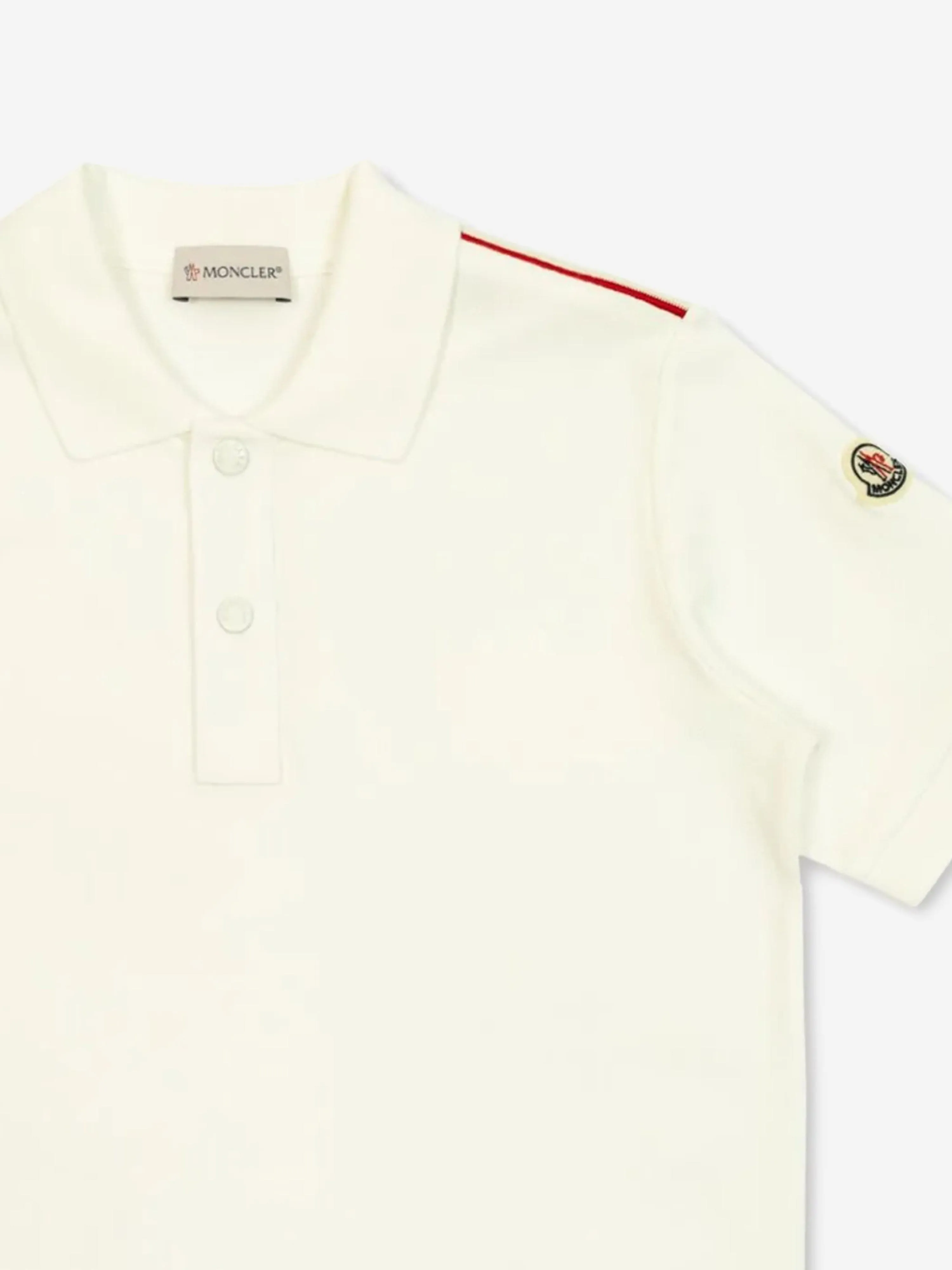 Boys Cotton Polo Shirt in Ivory