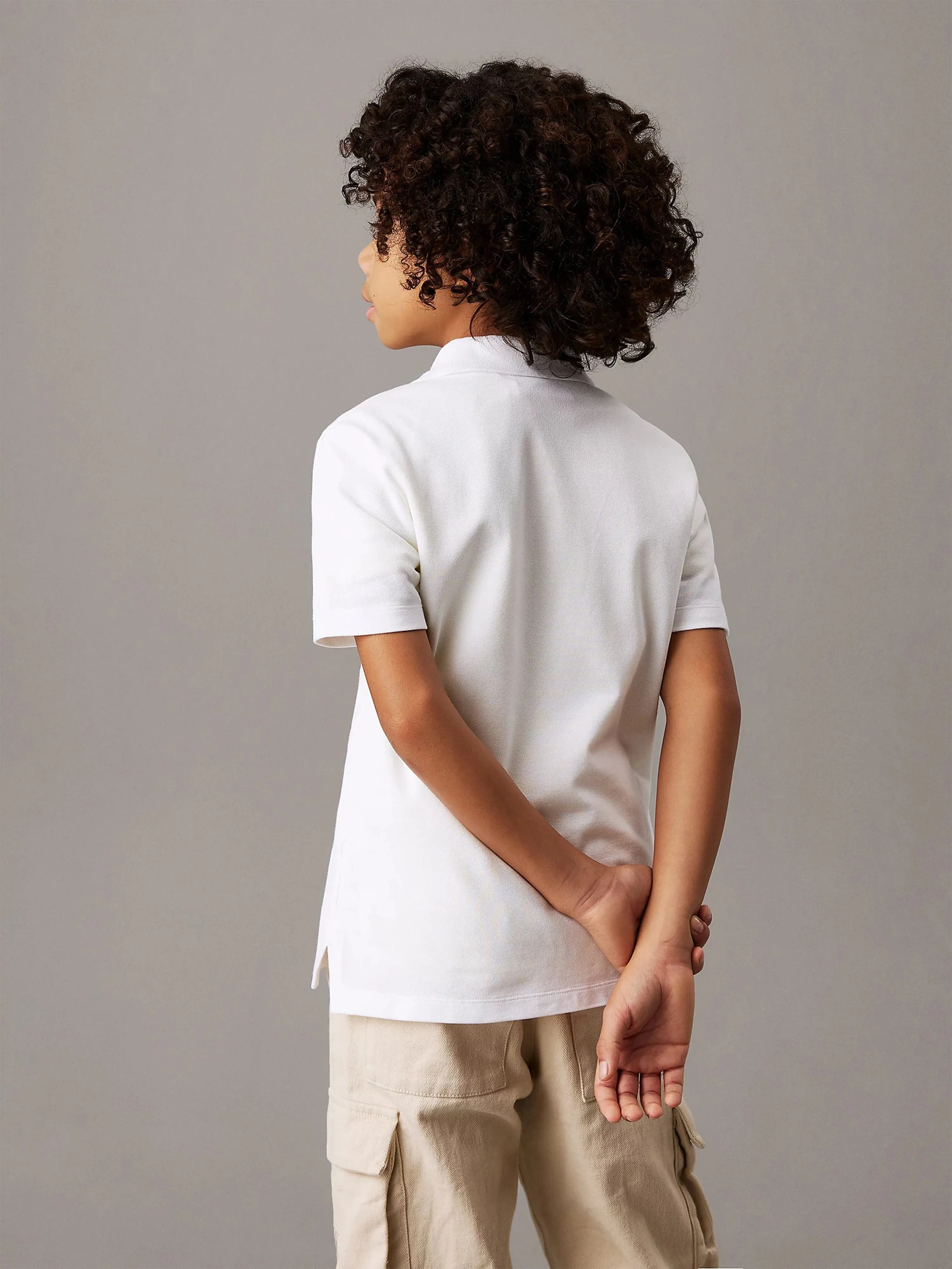 Boys Essential Polo Shirt in White