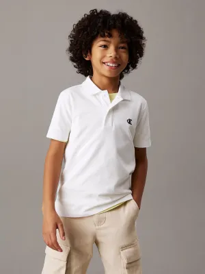 Boys Essential Polo Shirt in White