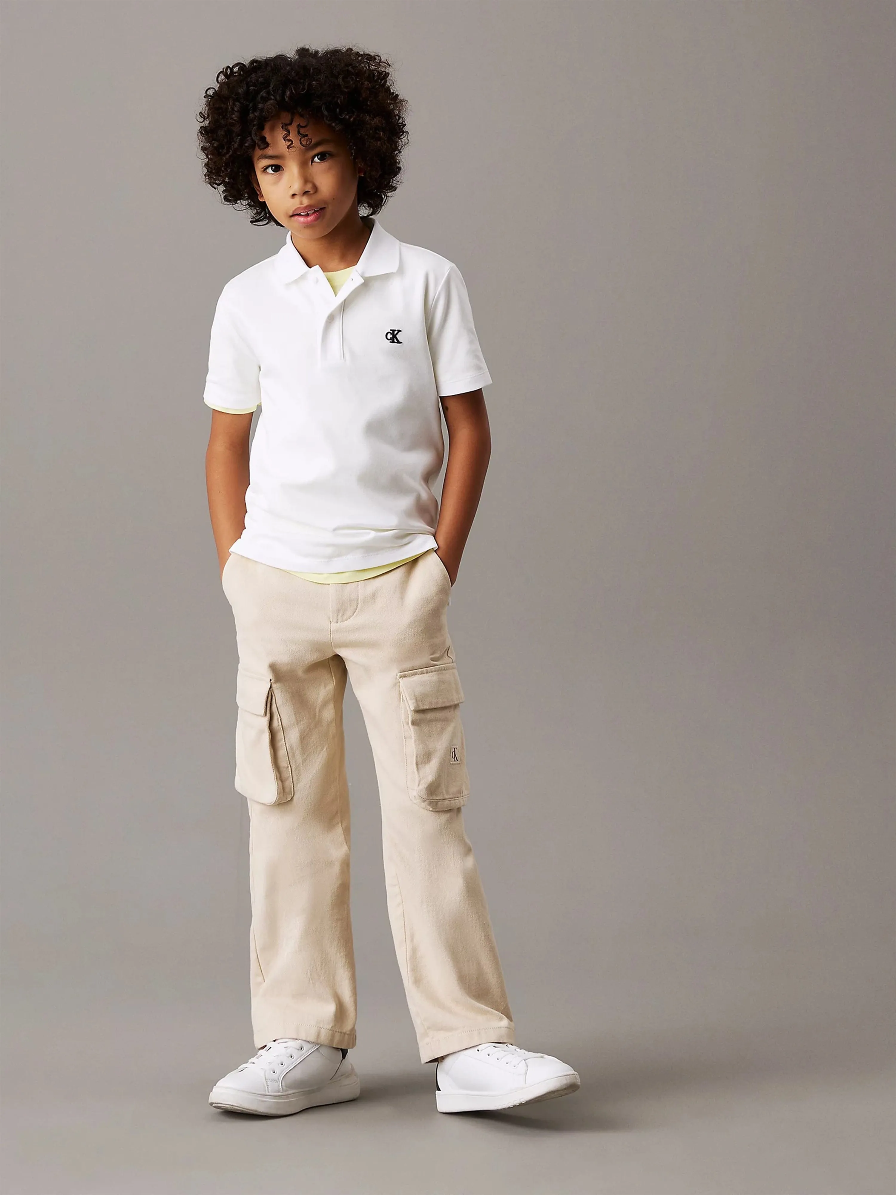 Boys Essential Polo Shirt in White