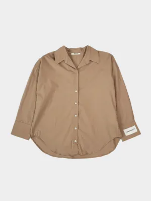 Camicia Over In Cotone Teddy Con Etichetta Sul Polso