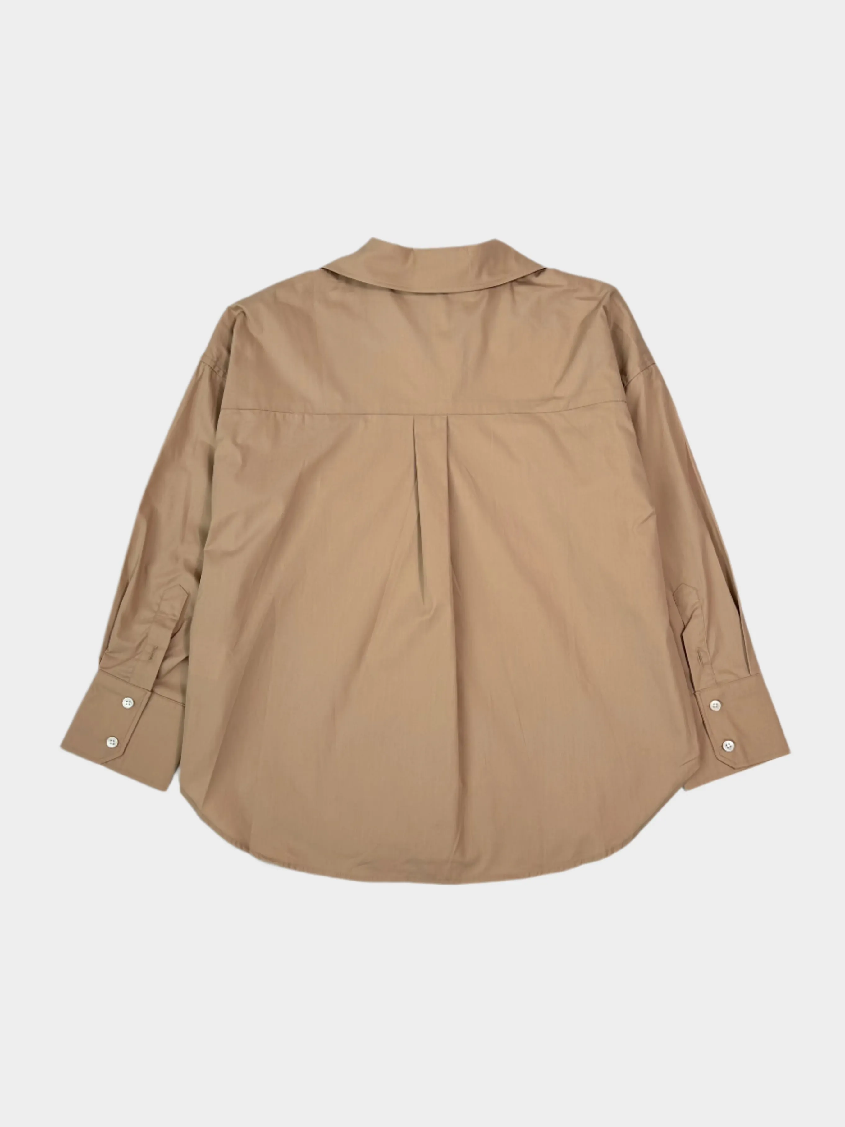 Camicia Over In Cotone Teddy Con Etichetta Sul Polso