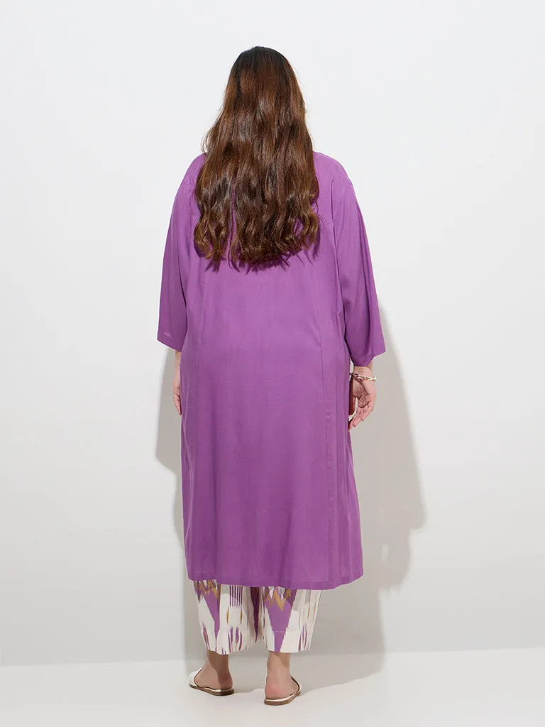 Diza Purple Solid A-Line Kurta