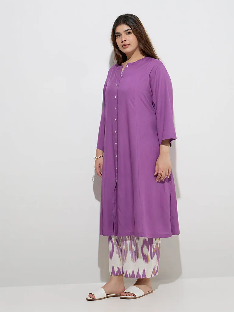 Diza Purple Solid A-Line Kurta
