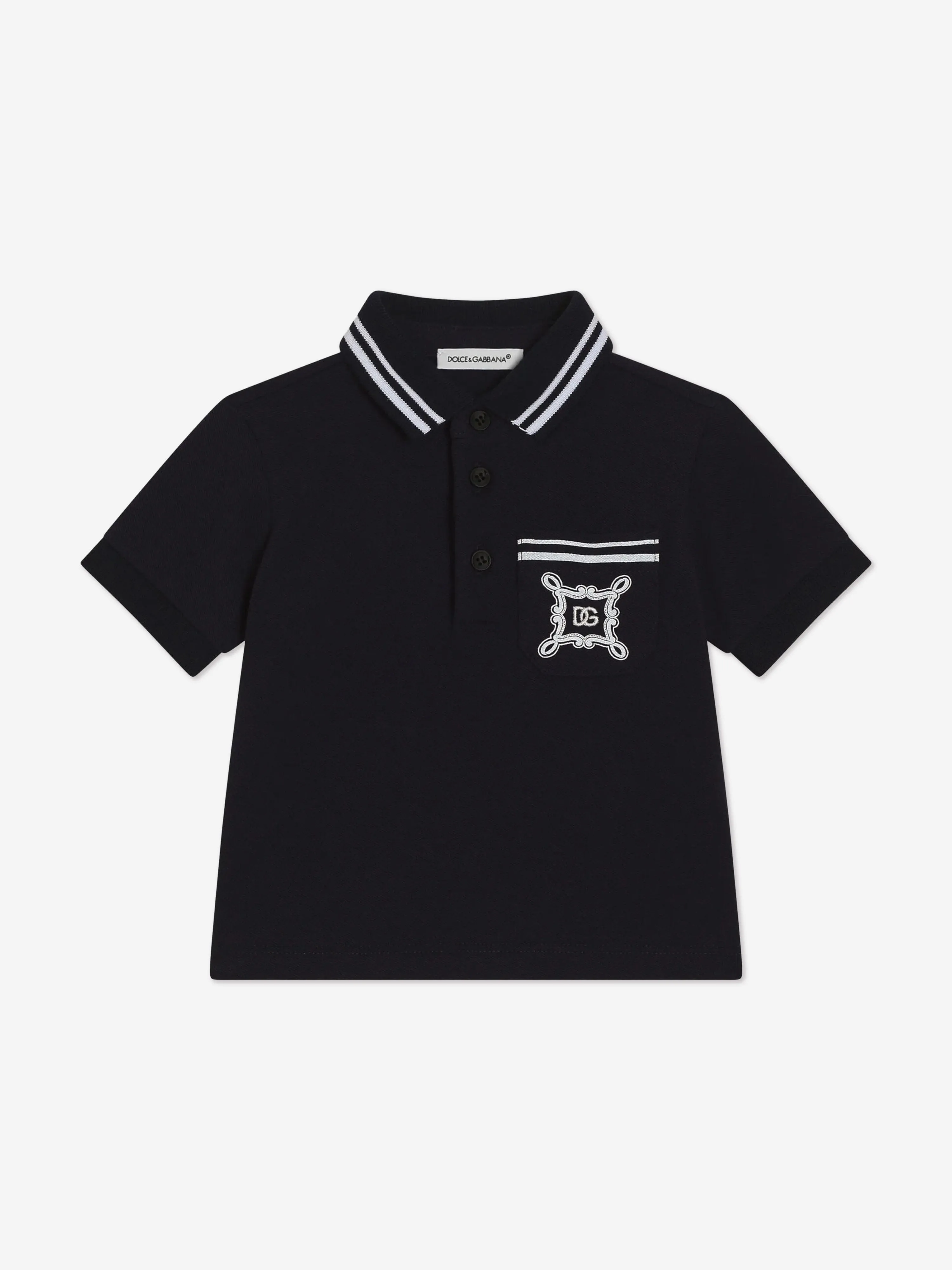Dolce & Gabbana Baby Boys Pocket Polo Shirt in Navy