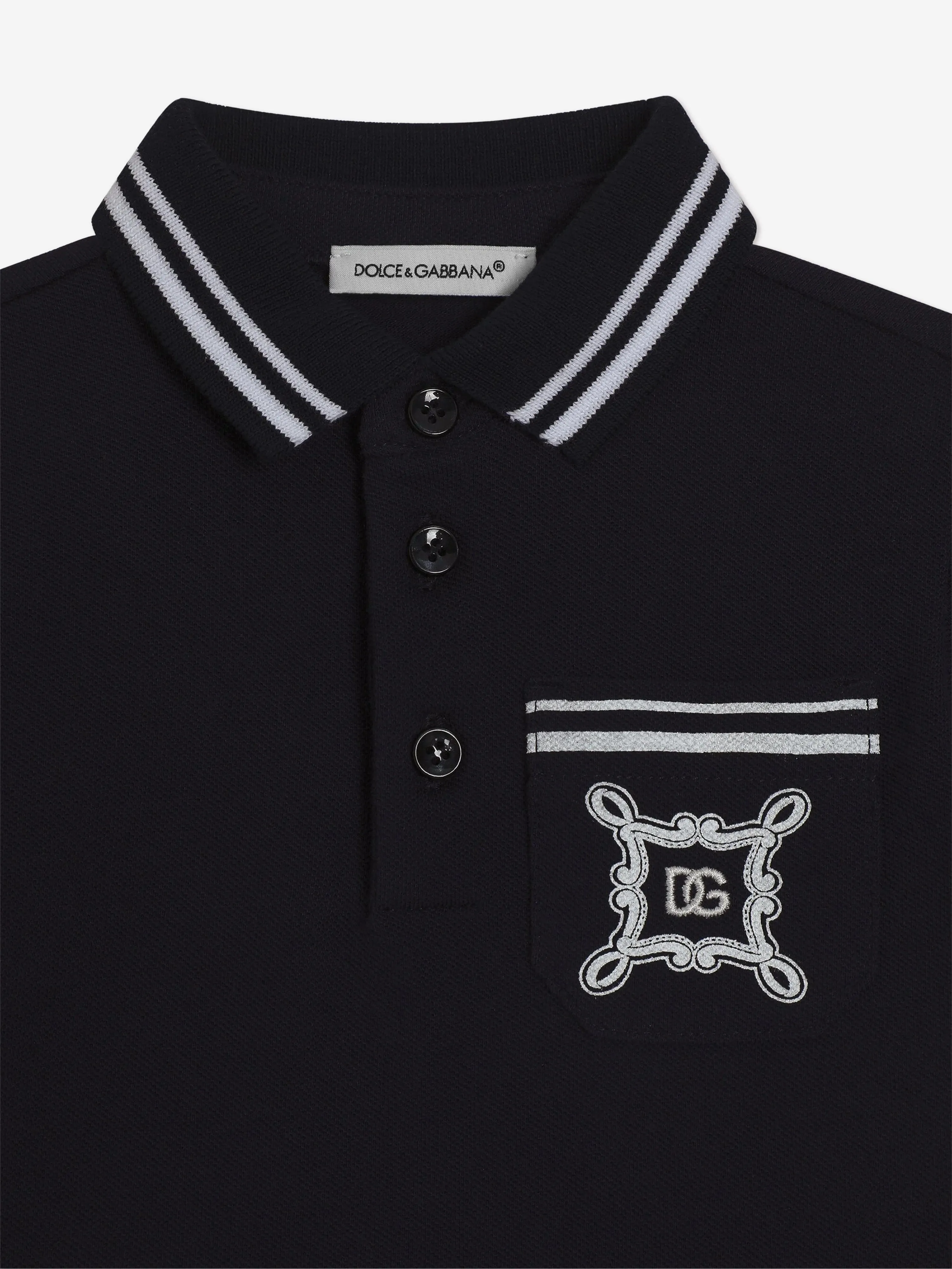 Dolce & Gabbana Baby Boys Pocket Polo Shirt in Navy