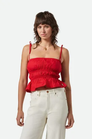 Eden Smocked Top - Crimson