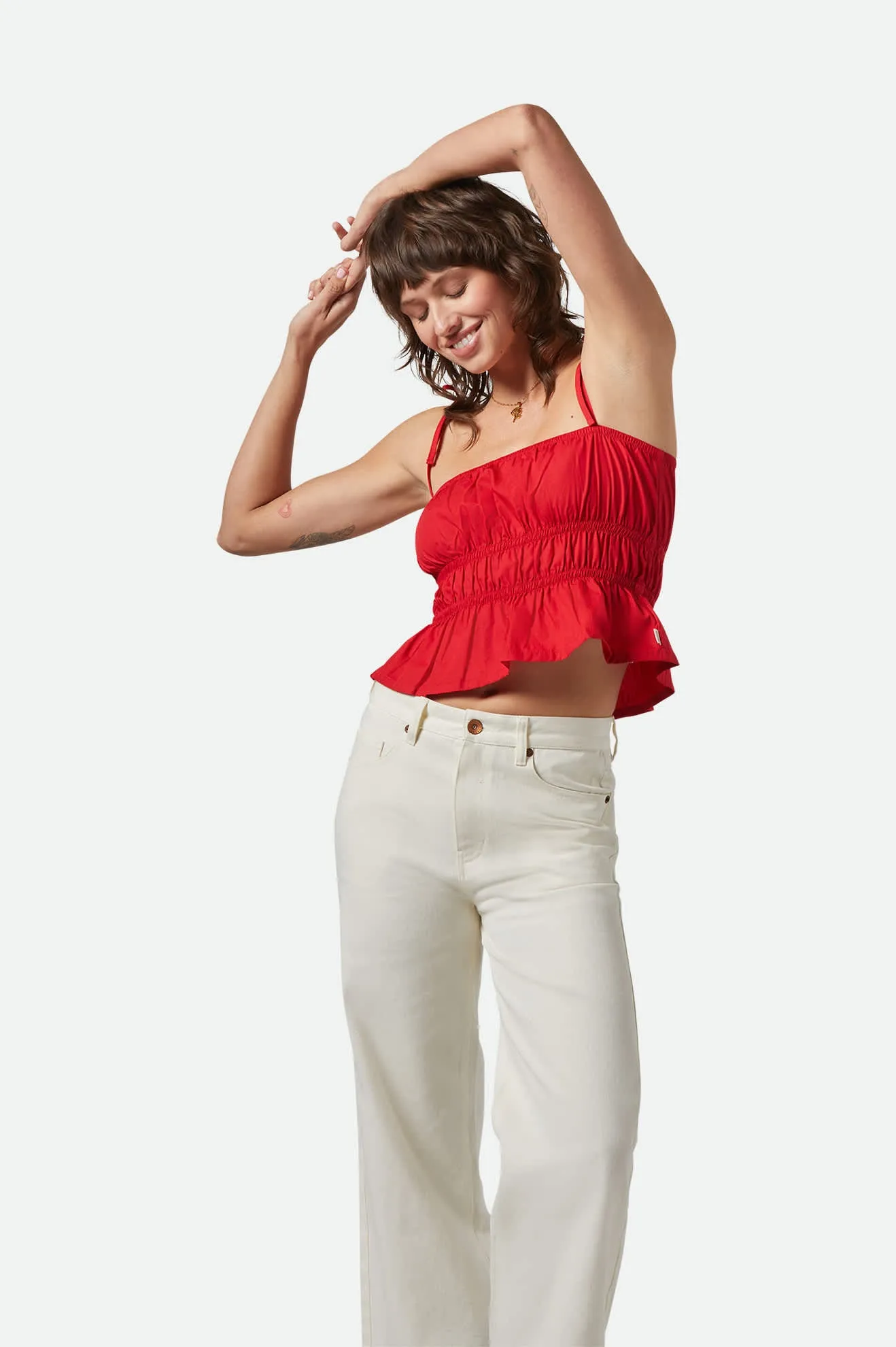Eden Smocked Top - Crimson