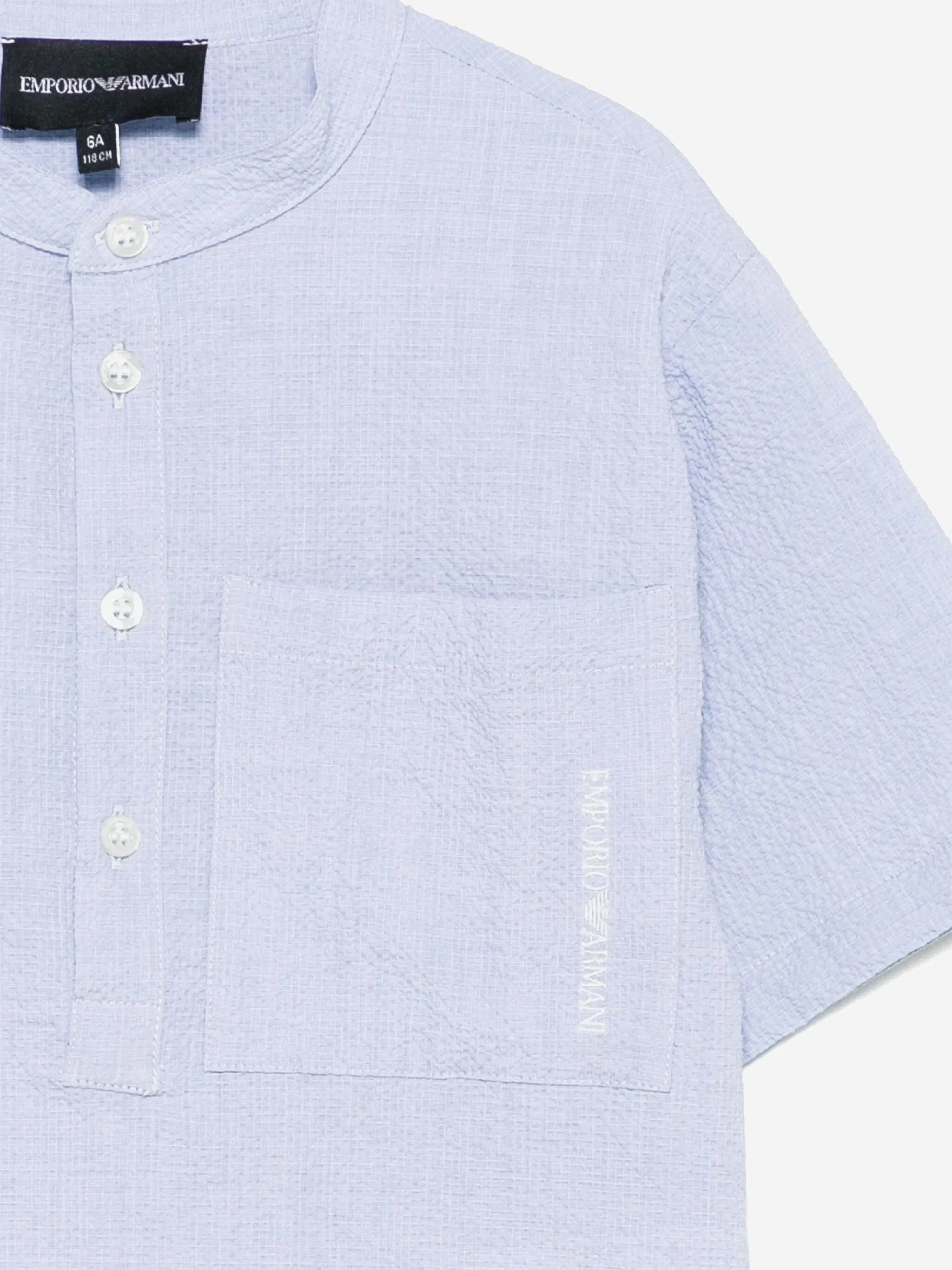 Emporio Armani Boys Pocket Shirt in Blue