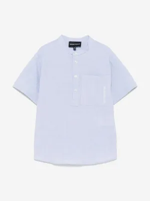 Emporio Armani Boys Pocket Shirt in Blue