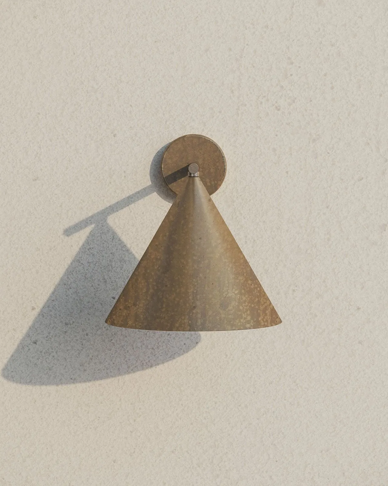 Exterior Brass Cone Straight Arm Wall Light