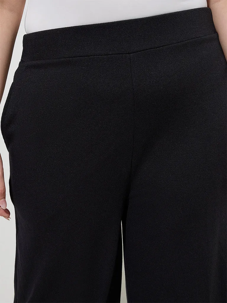 Gia Black Solid High-Rise Trousers