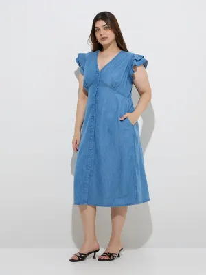 Gia Blue Denim A-Line Dress