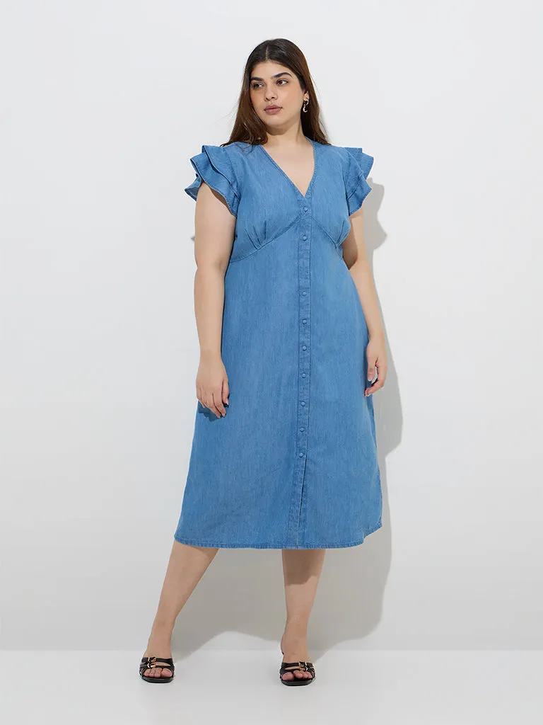Gia Blue Denim A-Line Dress