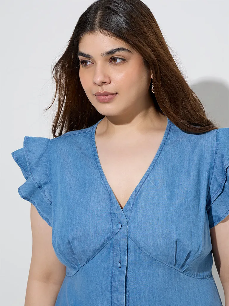 Gia Blue Denim A-Line Dress