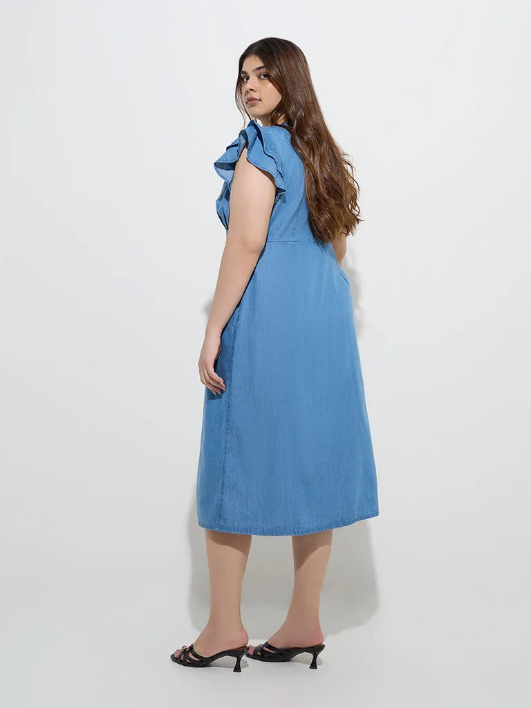 Gia Blue Denim A-Line Dress
