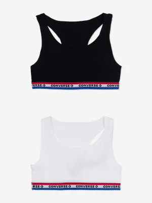 Girls 2 Pack Racerback Bralette Set in Black