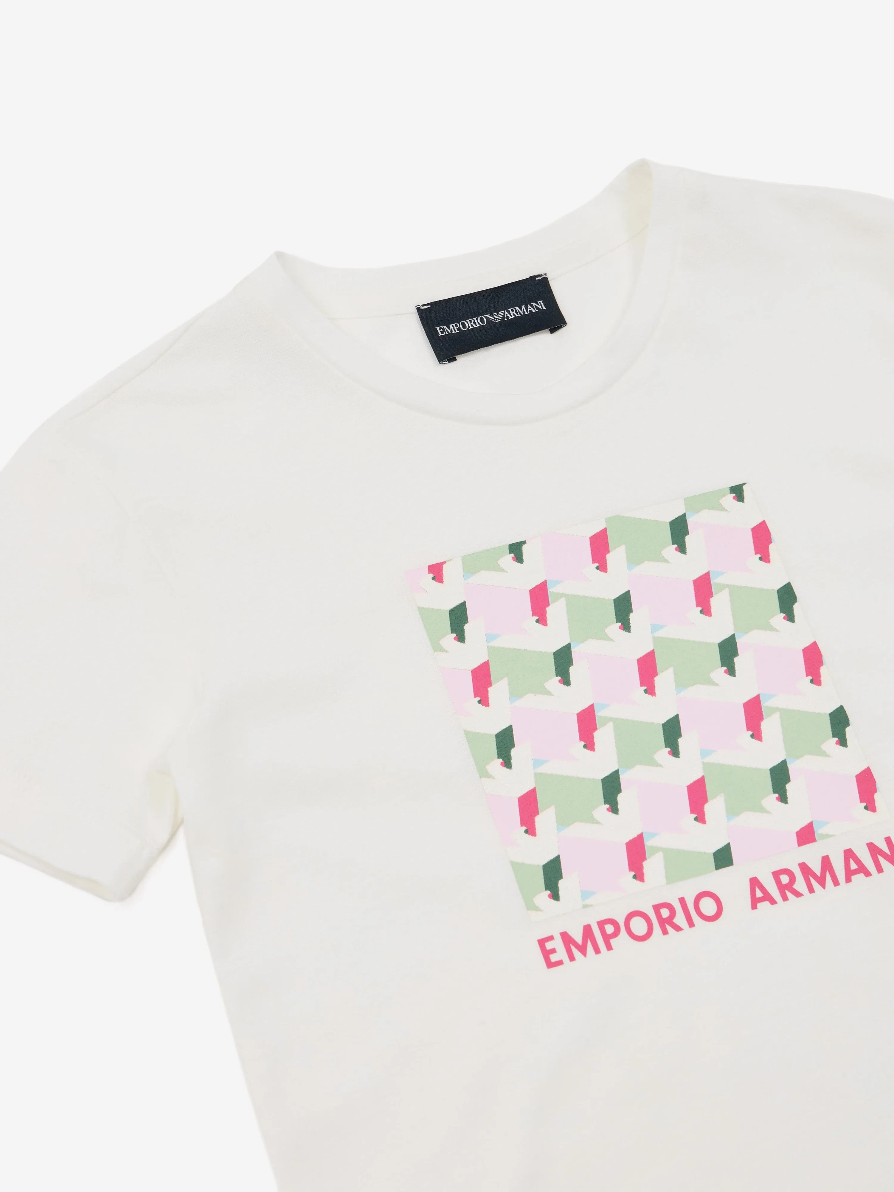 Girls 3D Logo T-Shirt in Ivory