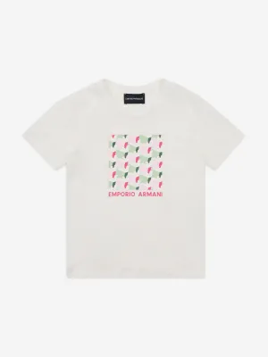 Girls 3D Logo T-Shirt in Ivory