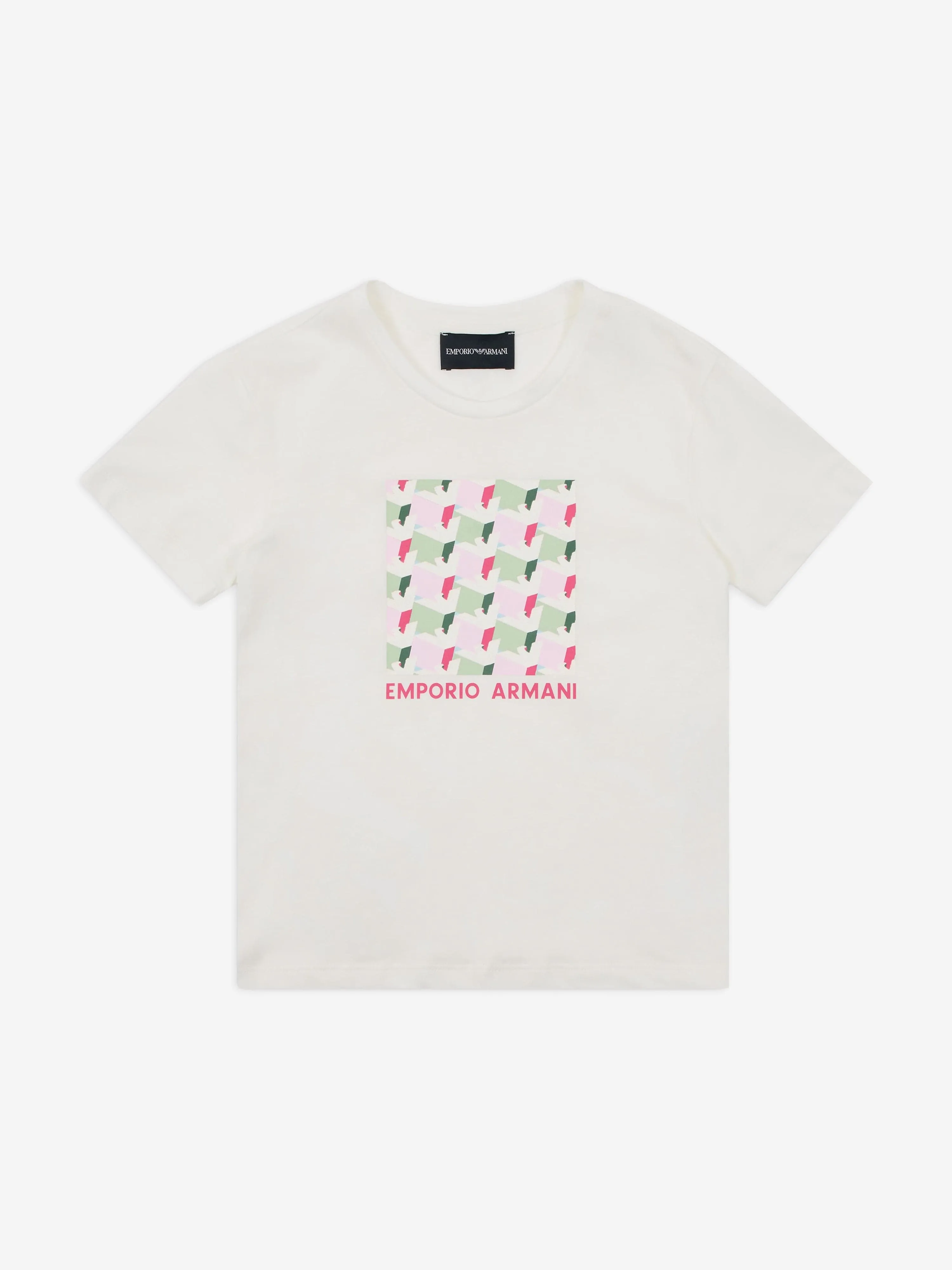 Girls 3D Logo T-Shirt in Ivory