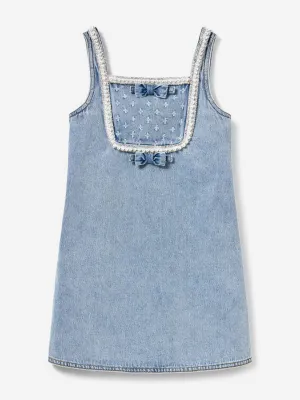 Girls Denim Dress in Blue