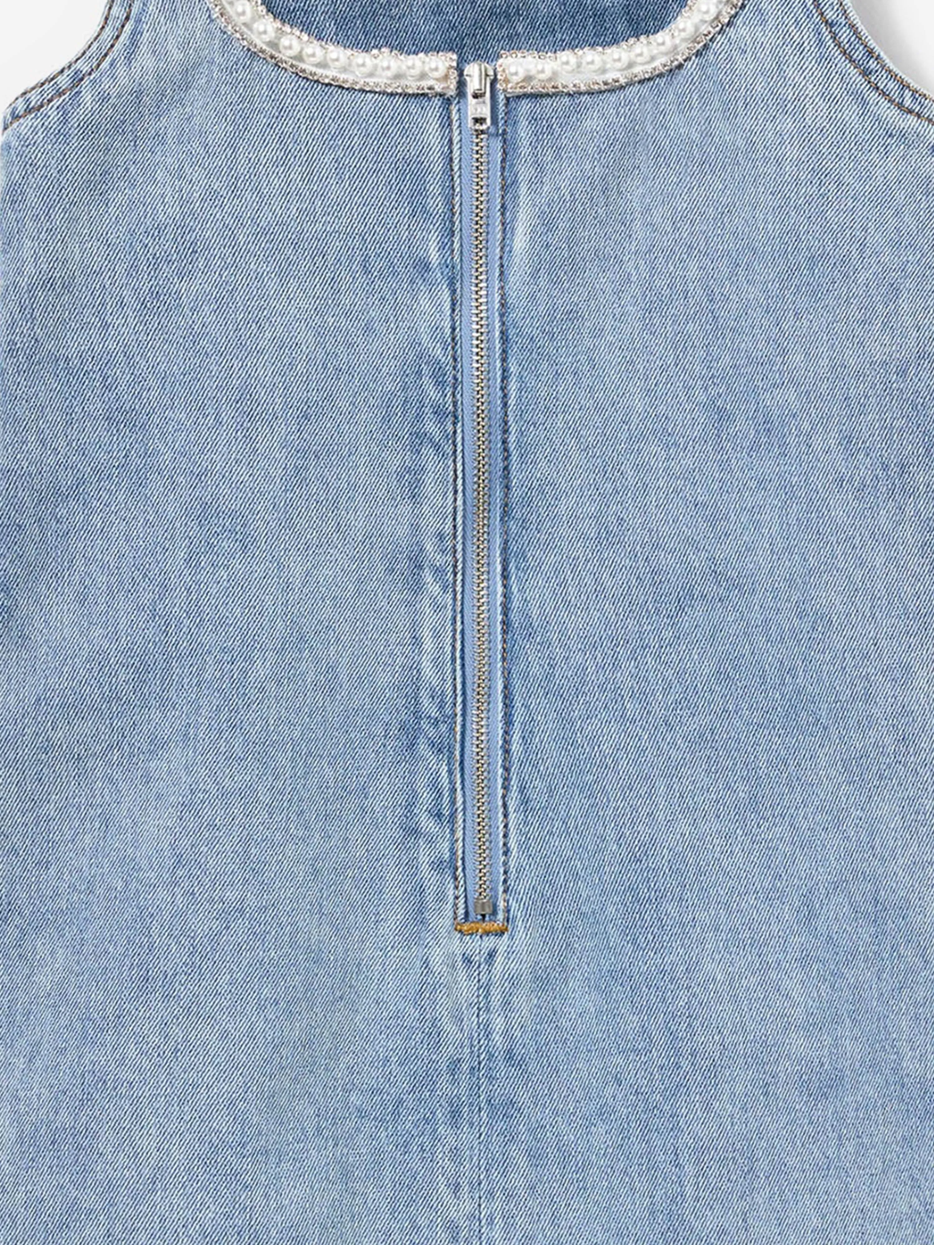 Girls Denim Dress in Blue
