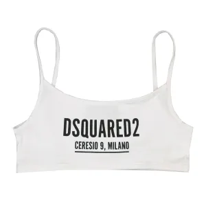 Girls DSQUARED2 White Crop Top