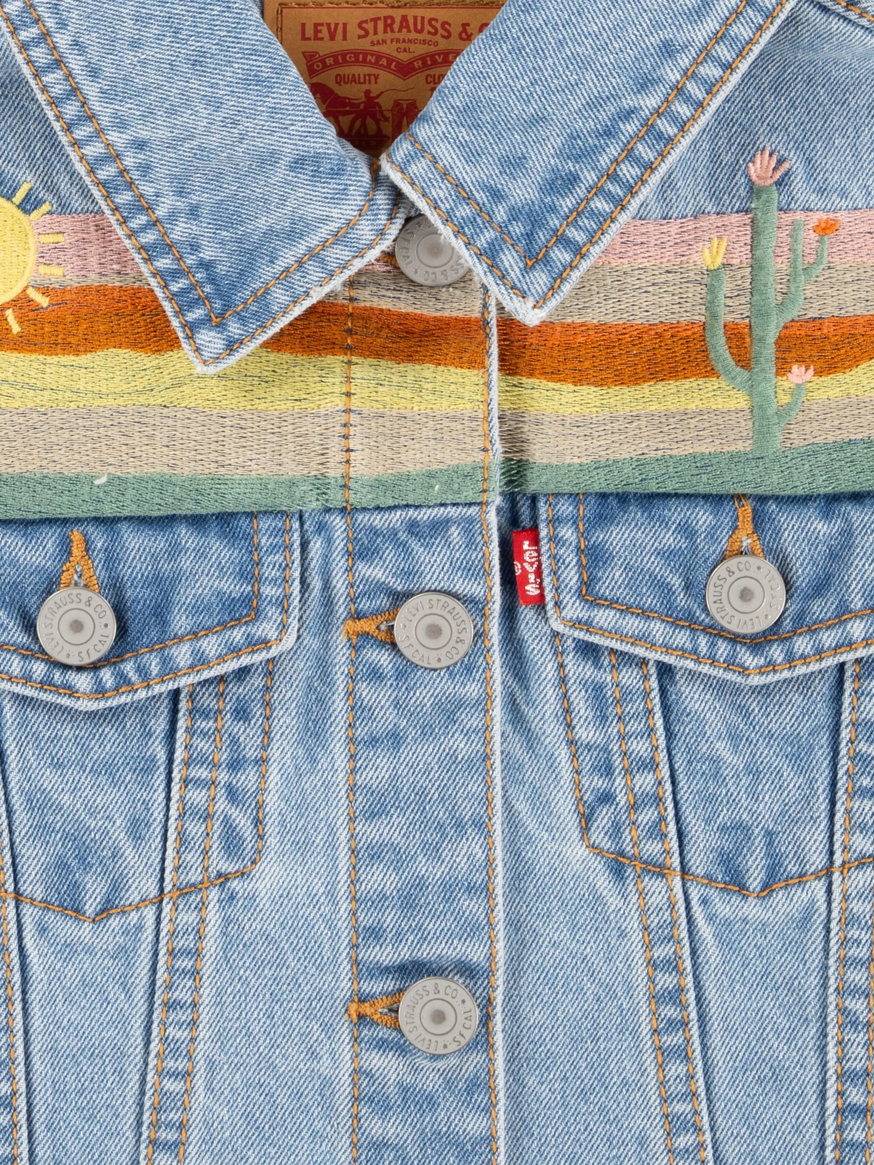 Girls Embroidered Gilet in Blue