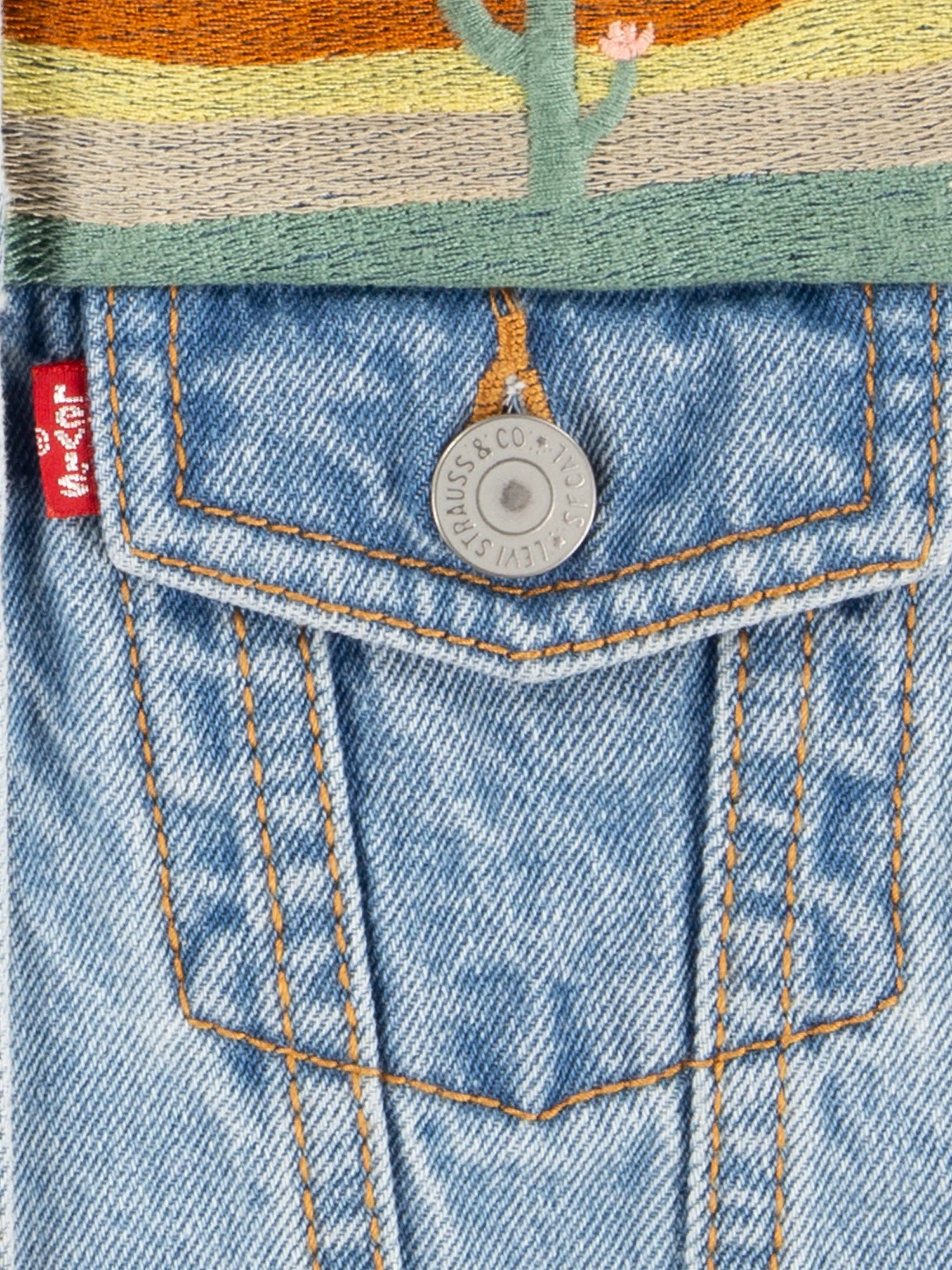 Girls Embroidered Gilet in Blue