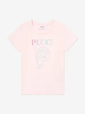 Girls Logo Print T-Shirt in Pink
