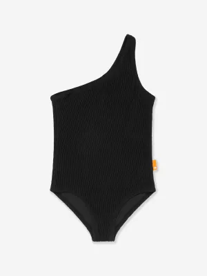 Girls Nai Solid Swimsuit in Black (UPF50 )