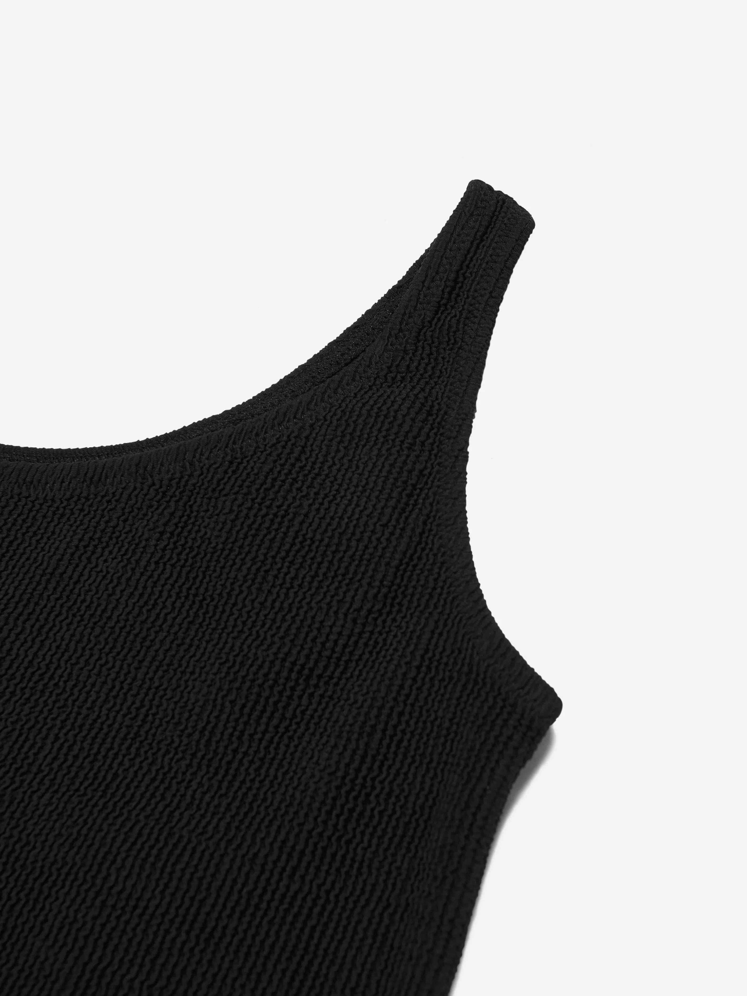 Girls Nai Solid Swimsuit in Black (UPF50 )