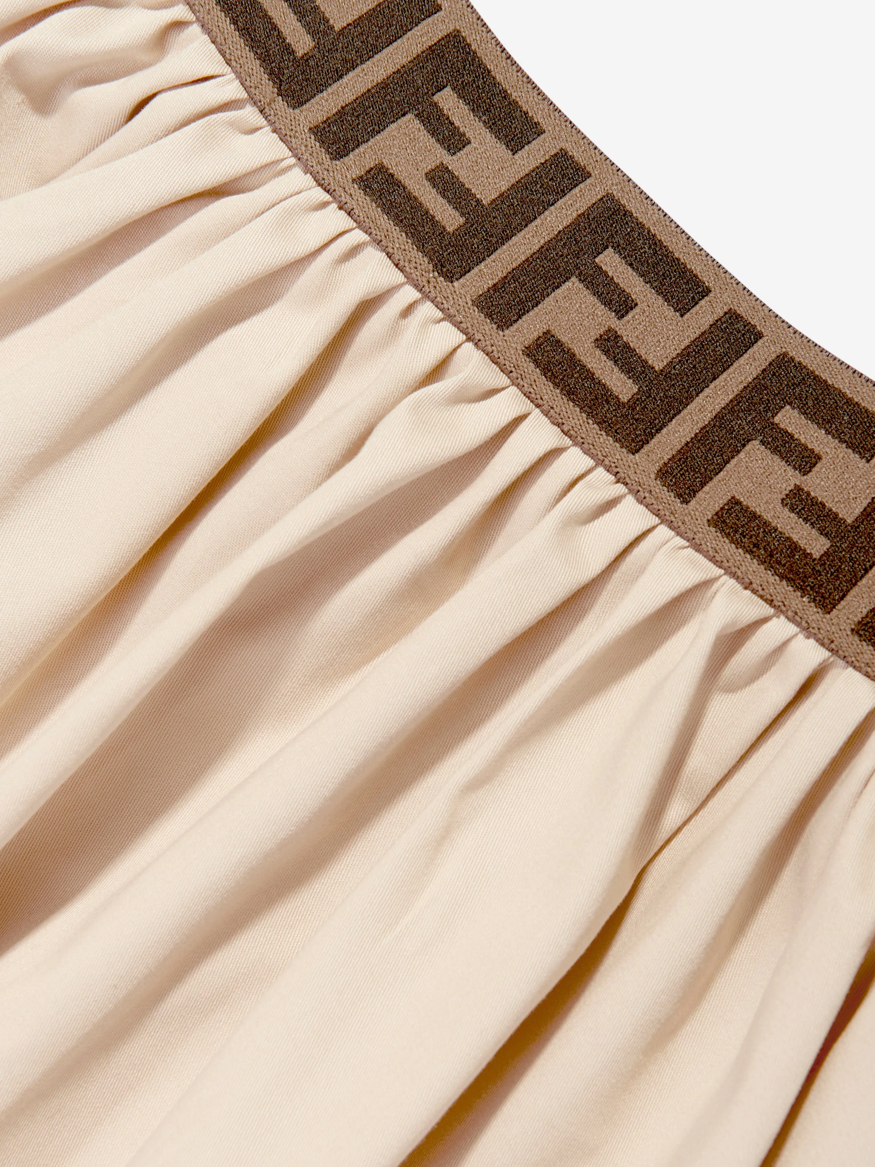 Girls Stretch Gabardine Skirt in Beige