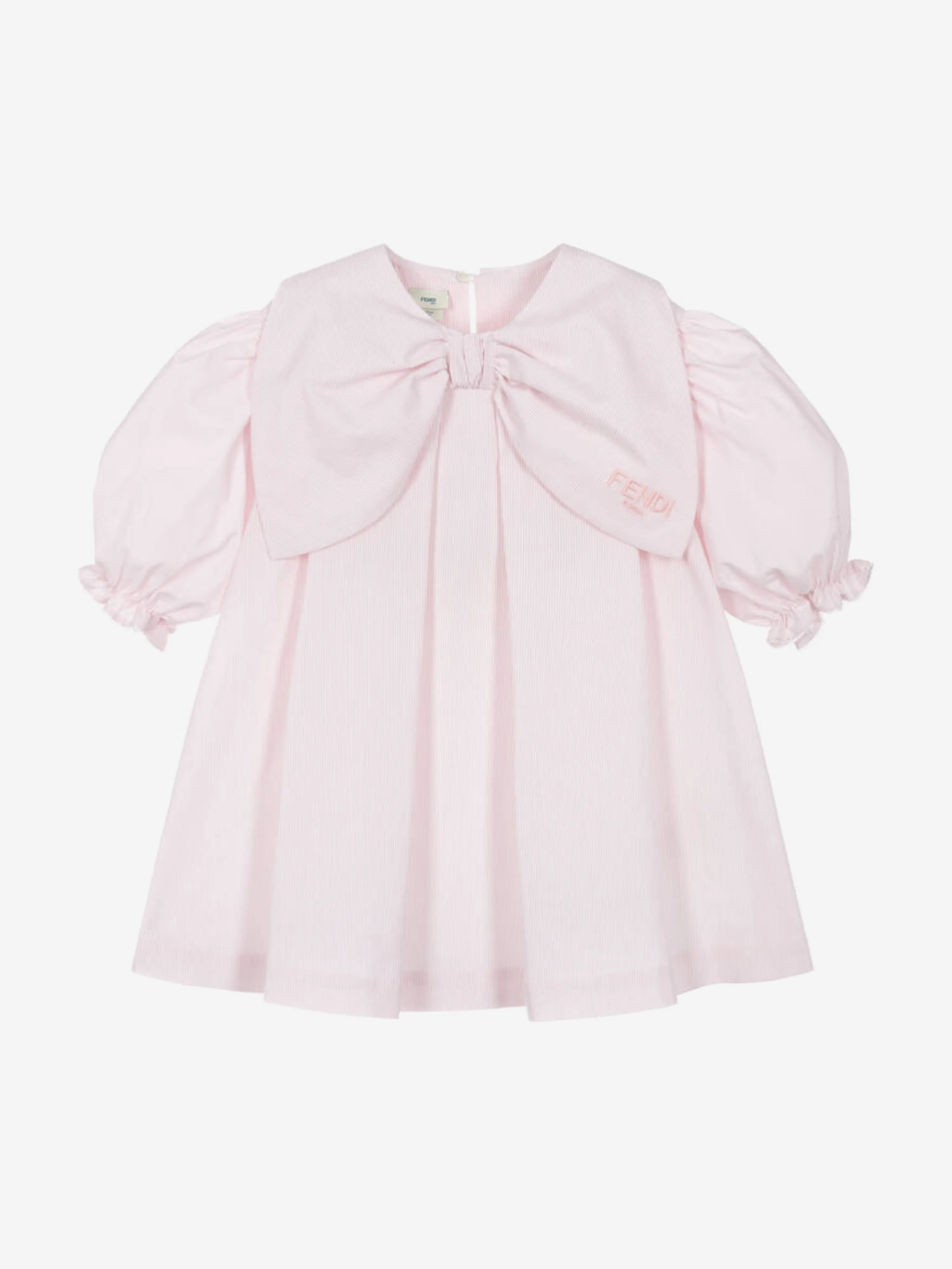 Girls Striped Bow Dress in Pink